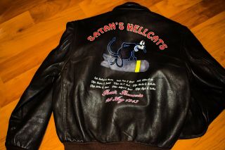 Painted Leather A2 Flight Jacket Wwii B24 " Satan 