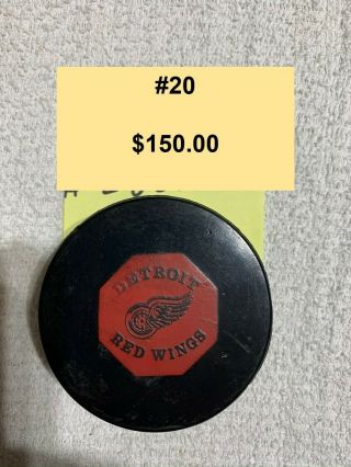 Vintage Art Ross Converse Screened Detroit Red Wings Game Puck 1969 - 77