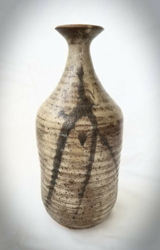 Vintage Mid Century Stoneware Art Pottery Vase Signed Carr