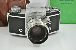 Exakta Varex IIa Type V - 3 1958 Vintage 35mm SLR Film Camera - Body/Lens/Prism 2