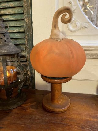 Primitive Antique Wood Spool Farmhouse Decor Pumpkin Not