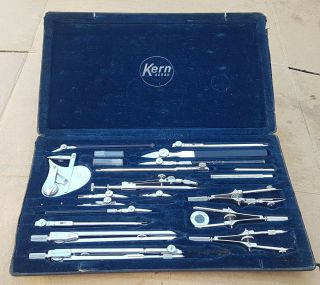 Vintage Kern Aarau Swiss Technical Drawing Instrument Set