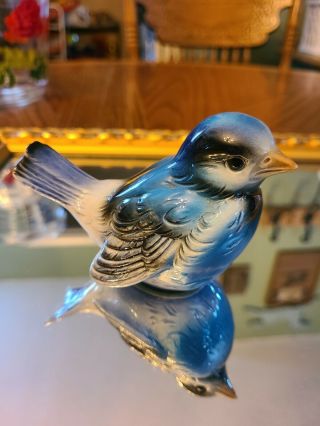Vintage Goebel Bird Figurine West Germany Porcelain Blue Bird Cv 73