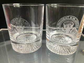 4 orig.  WHITE HOUSE ISSUE RONALD REAGAN PRESIDENTIAL SEAL WHISKEY TUMBLERS 3