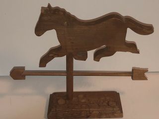 Antique Primitive Carved Wooden Folk Art Horse Weathervane Decor Tabletop