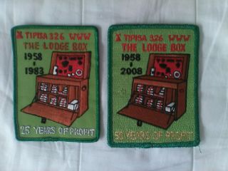 Oa Lodge 326 Tipisa Lodge Box Patch Set 25th,  50th Anniversary