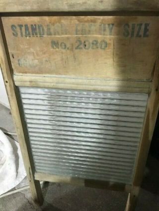 Vintage Columbus Washboard Co. ,  Standard Family Size Heavy Glass No.  2080