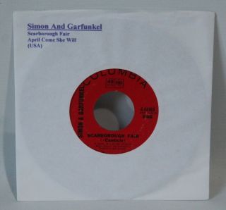 Simon & Garfunkel ‎– Scarborough Fair - 1968 Us Vinyl 7 " Single - 4 - 44465