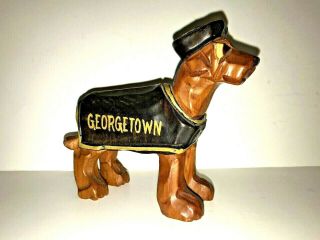Rare Carter Hoffman Carved Georgetown University Mascot Terrier
