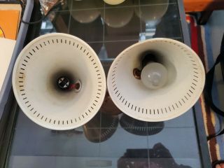 VTG True Mid Century Modern Double Cone Atomic WALL SCONCE Light Lamp MCM 2