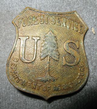Vintage Brass Us Forest Service Department Of Agriculture Bagde Pin Button Parks
