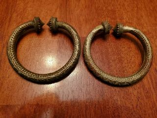Vintage Antique Ethnic Old Silver/ Brass Bracelet Bangle Cuff Tribal Jewelry Set
