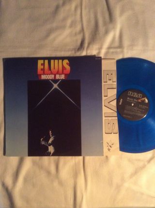 Elvis Presley Colored Vinyl Lp Moody Blue 1977 Rca Record Not Cd
