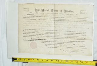 Millard Fillmore Presidential Signed Land Grant 1852
