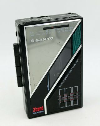 Vtg Sanyo Mgr74 Portable Am/fm Cassette Player 3band Equalizer - Replaced Belt