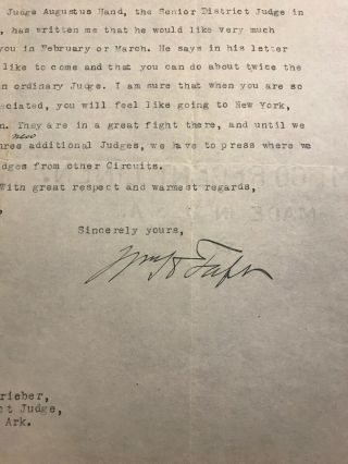 William H.  Taft 1925 Typed Letter Signed as Chief Justice Of The Supreme Court 2