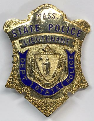 Massachusetts State Police Lieutenant Badge - 2 1/2 " Obsolete Collectible Badge