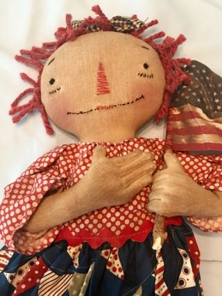 Primitive Decor Folk Art Raggedy Ann Doll Ooak