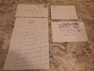 President George Bush Signed Personal Letters Signature White House Stationary