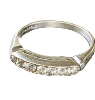 Vtg 14k White Gold Diamond Ring Wedding Band Kimberly 2.  4 Grams Size 5.  5