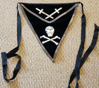 Antique Victorian Knights Templar " Skull & Crossbones " Masonic Ceremonial Apron