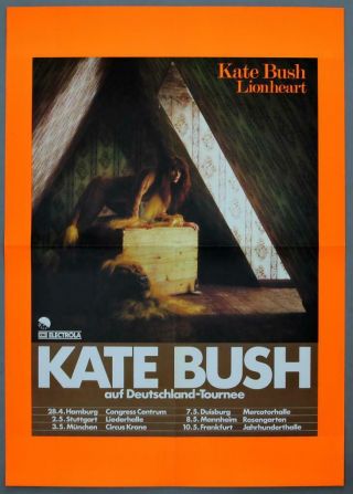 Kate Bush - Mega Rare Vintage Germany 1979 Lionheart Concert Poster