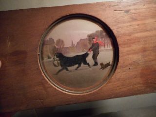 Antique Magic Lantern Slide,  " My Dog And I ",  Lady Walking With Dogs