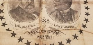 Benj.  Harrison & Levi Morton 1888 political campaign Handkerchief Bandana 3