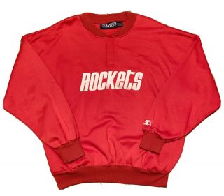 1990’s Authentic Vintage Starter Throwback Nba Houston Rockets Sweater Jacket