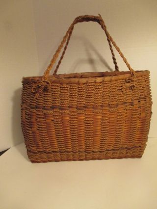 Antique Basket With Double Handles Sturdy And Stylish