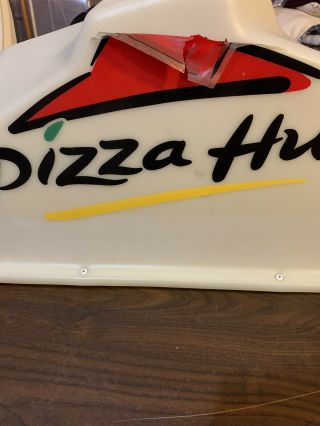 Vintage Pizza Hut Car Roof Topper Delivery Magnetic Sign Light Up Advertising 3