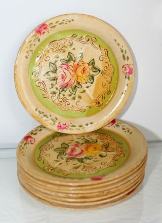 Vintage Hand Painted Tea Cup Saucers (set Of 8) - Made In Occupied Japan