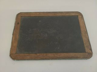 Antique Primitive Double Sided Wood Framed Slate Chalk Board 10 1/2 X 7 1/2