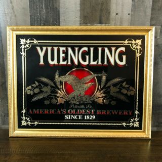 Vintage Yuengling Beer Framed Glass Mirror 27 " X 21 " - Rare - Cond