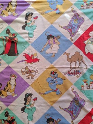 VTG 90s Disney Aladdin Duvet Cover Pillow Case Fabric Sheets Bedding RARE 3