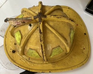 Cairns & Brother N6a 1 Leather Fire Firefighter Helmet Yellow