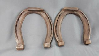 Pair Antique Vintage Iron Horseshoe Horse Shoe 5 - 1/2 Long X 4 - 3/4 Inch Wide
