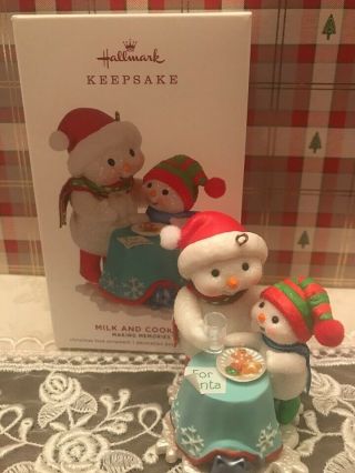 Hallmark Milk And Cookies 12 Making Memories 2019 Christmas Ornaments Snowman