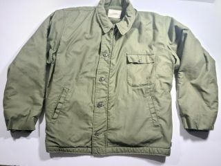 Vtg Usn Us Navy Military A - 2 Permeable Cold Weather Deck Jacket Xl 46 - 48
