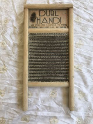 Vintage - Dubl Handi Wash Board By Columbus Wash Board Co.  18”x8.  5”