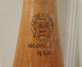 Vintage Antique Wooden 1 1/2 Lb Spalding Exercise Weight Indian Club 18 "