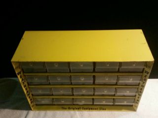 Vintage Weatherhead Yellow Metal Storage Cabinet | 20 Drawer Small Parts Cabinet 2