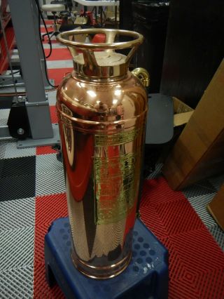 Antique Fire Extinguisher Copper And Brass