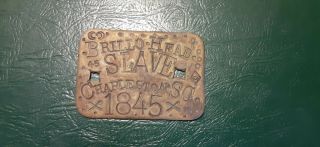 Antique 1845 Copper Slave Tag 