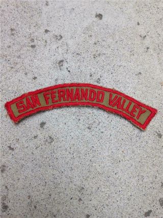 Vintage Boy Scouts Bsa San Fernando Valley Council Red & Khaki Half Strip Patch