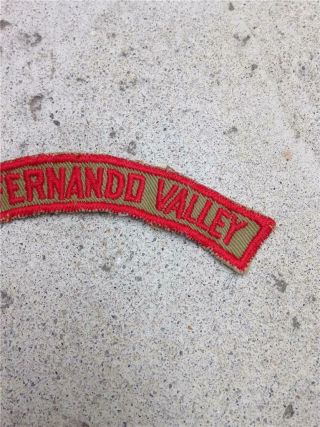 Vintage Boy Scouts BSA San Fernando Valley Council Red & Khaki Half Strip Patch 3