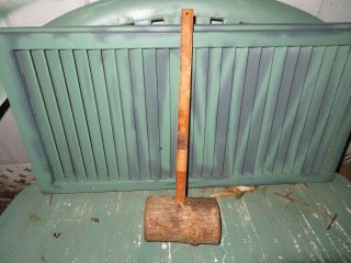 Primitive Carpenter Tool Wood Mallet Antique Wooden Hammer Vintage - 18 " - Large