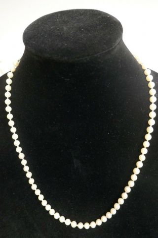 Vintage Culture Strand Pearl Necklace With Sterling Silver Clasp