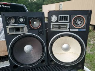 (2) Vintage Kenwood Speakers Kl - 888z & 888z 15 " Base Speakers.  4 Way.  No Covers.