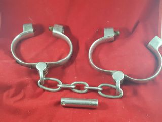 Lilly Leg Irons,  Rare American Shackles With Key